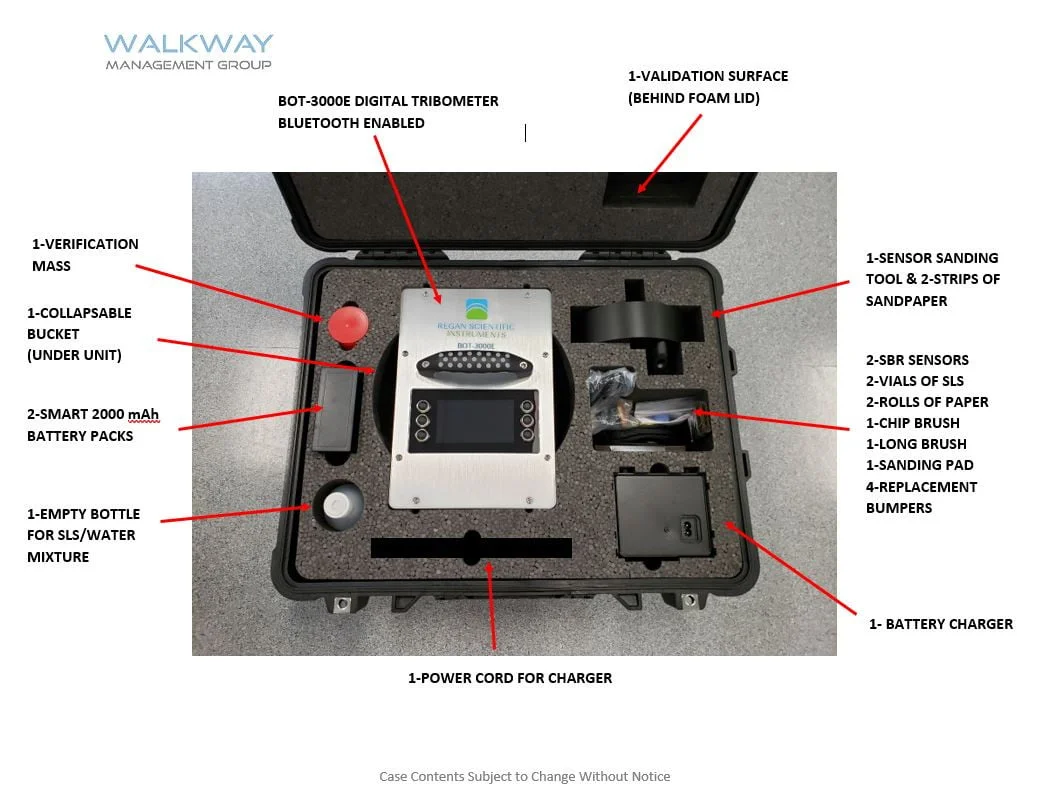 Labelled BOT-3000E case with validation surface and accessories